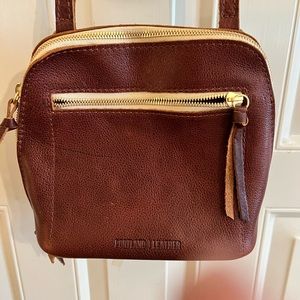 Portland Leather Petite Luna bag and envelope wallet in Nutmeg